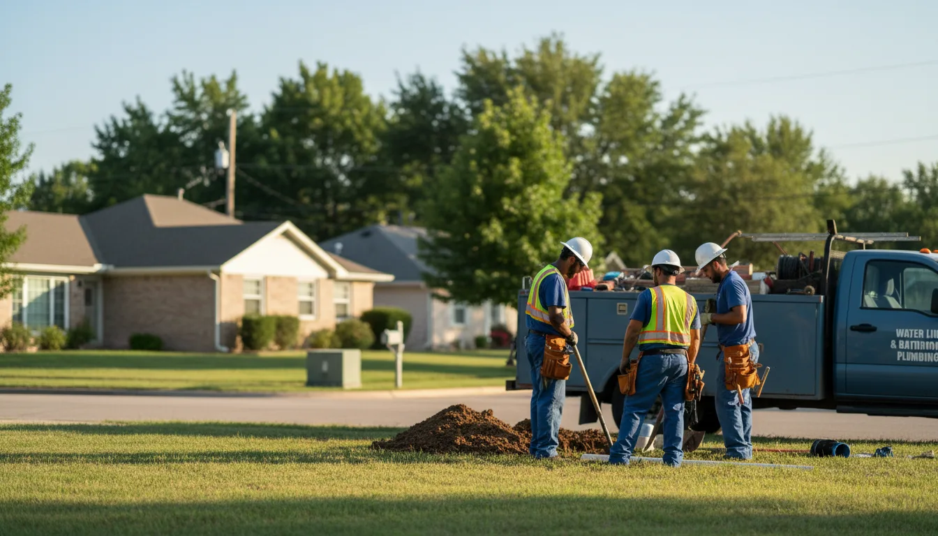 Residential water line and bathroom plumbing service in San Pierre, IN